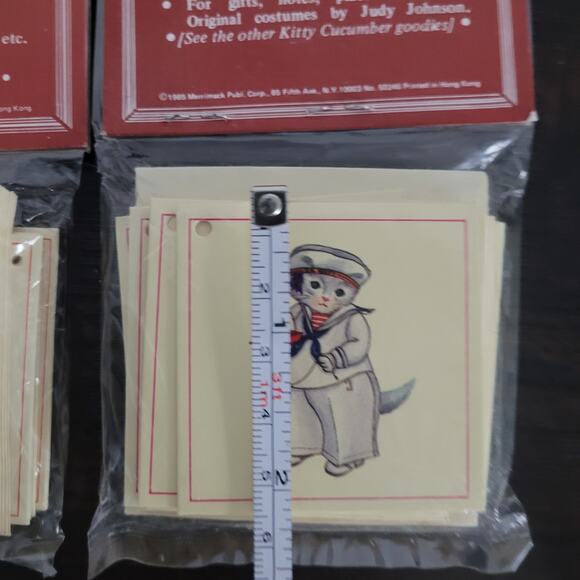 1980s Kitty Cucumber Friends Gift Note Cards Lot 36 w/ Envelopes 6 Designs Cats - Picture 10 of 11